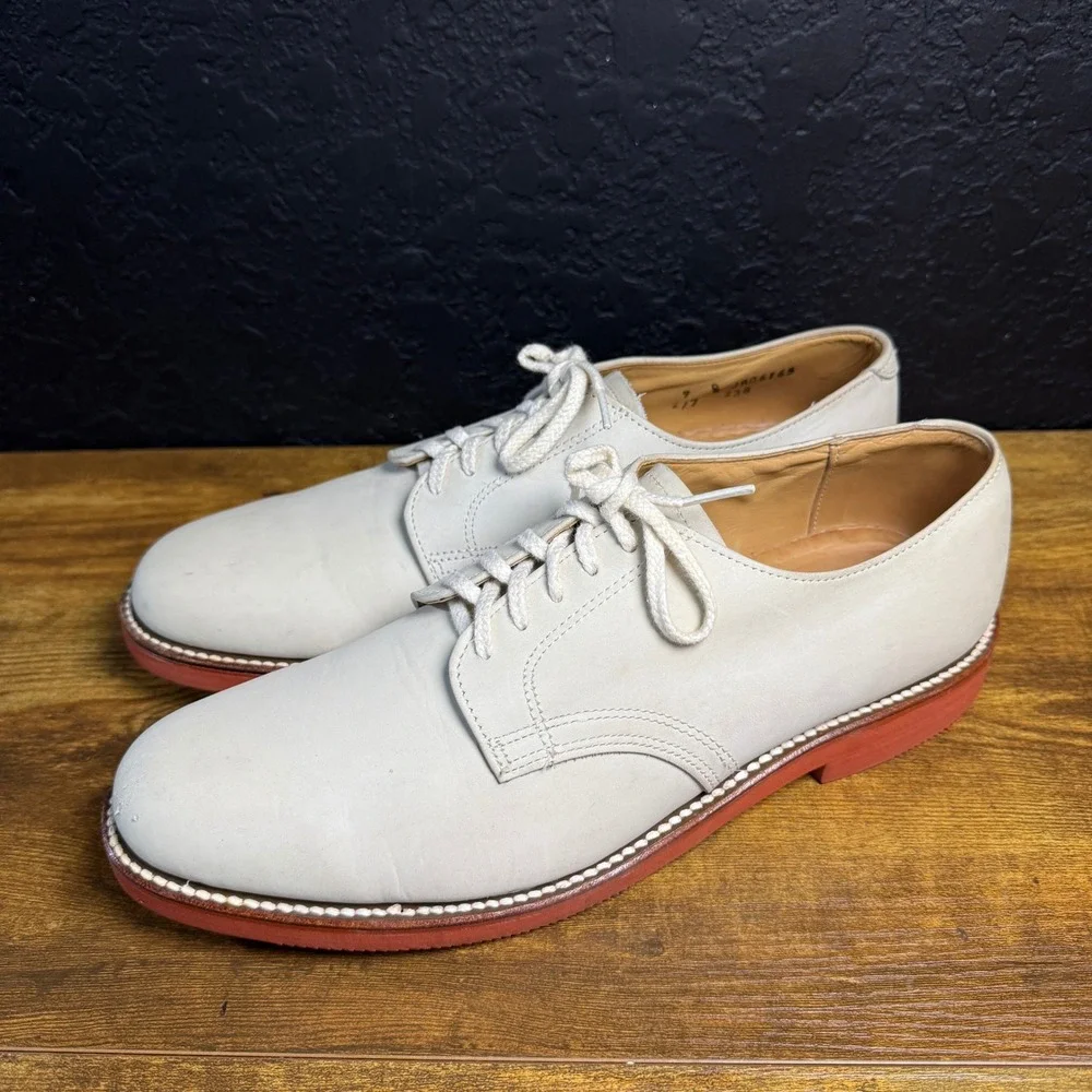 Keith Highlanders‎ JA06165 White Nubuck Leather Derby Shoes Mens 9 B Made in USA